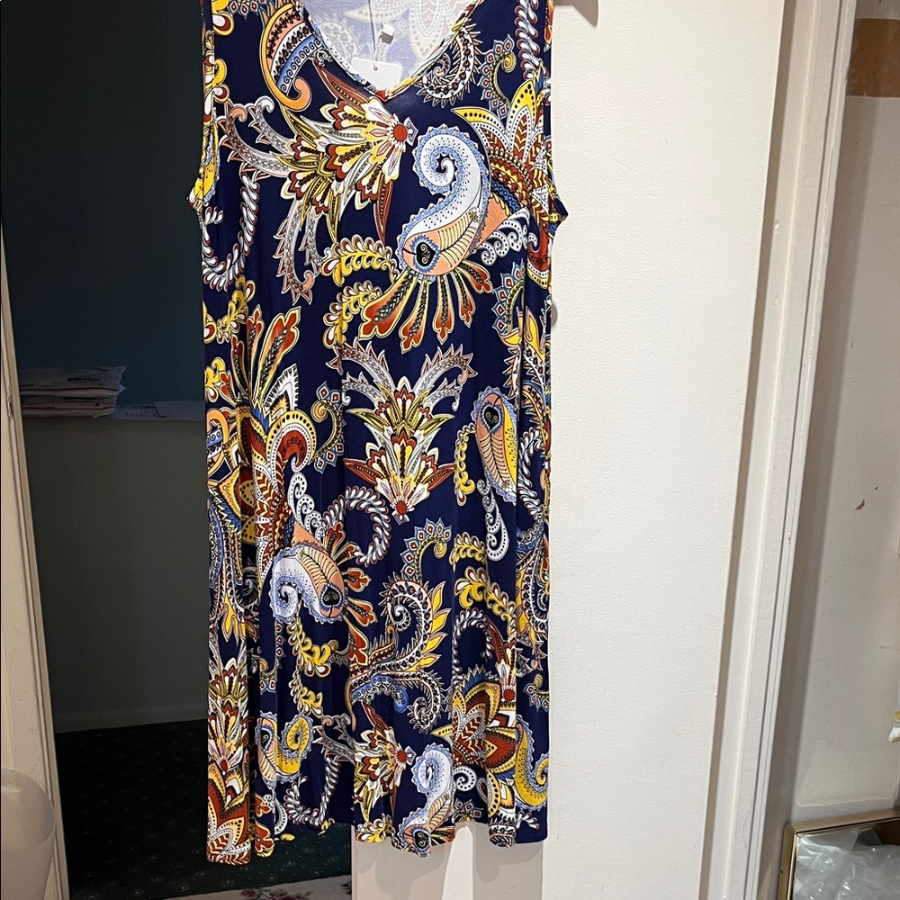 Colorful Paisley Sleeveless Dress